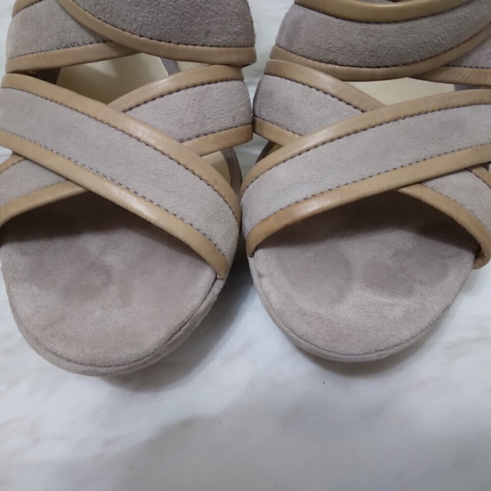Alexandre Birman | Suede Slingback Wedge Platform Sandals | Sz 10 - Picture 12 of 13